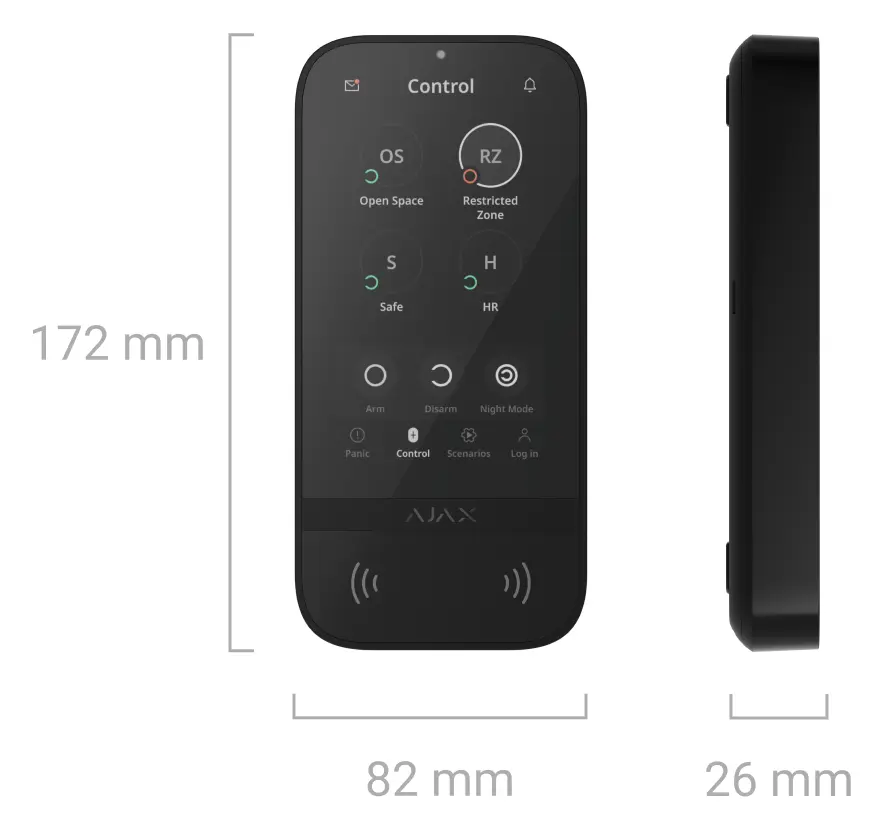 Ajax KeyPad TouchScreen Jeweller Kablosuz Dokunmatik Ekranlı Tuş Takımı — görsel 4