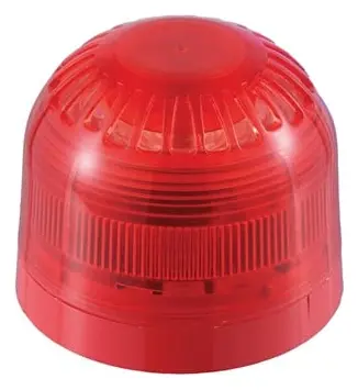 Apollo 29600-323 Series 65 Konvansiyonel Kırmızı Gövde Kırmızı Flaşlı Yangın Sireni / Flaşör