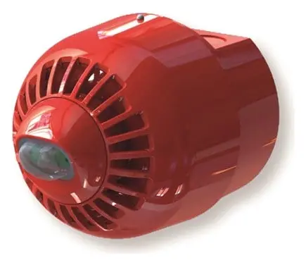 Apollo 29600-807 Orbis Konvansiyonel Kırmızı Gövde Kırmızı Flaşlı EN 54-23 Kat. W Yangın Sireni / Flaşör