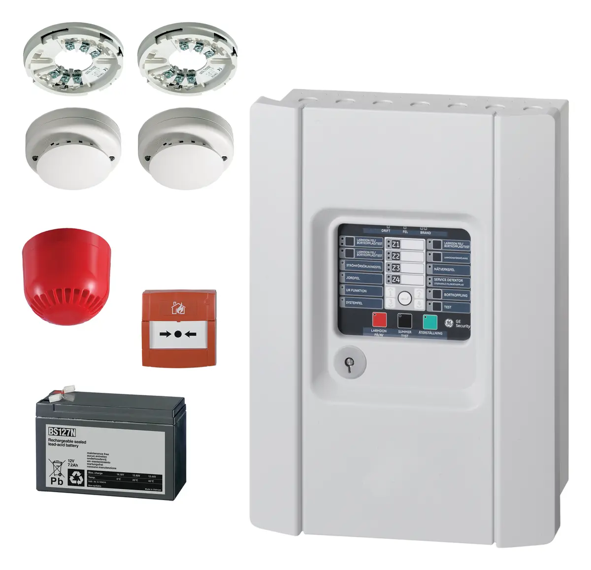 Aritech 1X-F4-SC-05-KIT 4 Bölge Konvansiyonel Yangın Alarm Paneli