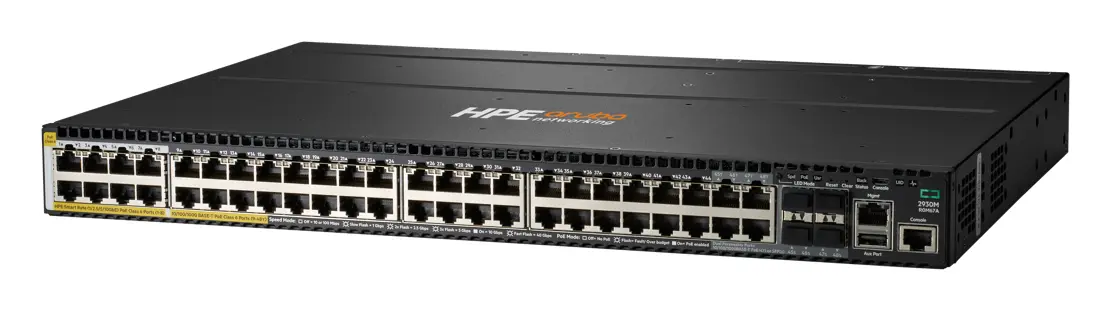 Aruba R0M67A 2930M 40G 8 HPE Smart Rate PoE Class 6 1-slot PoE Switch