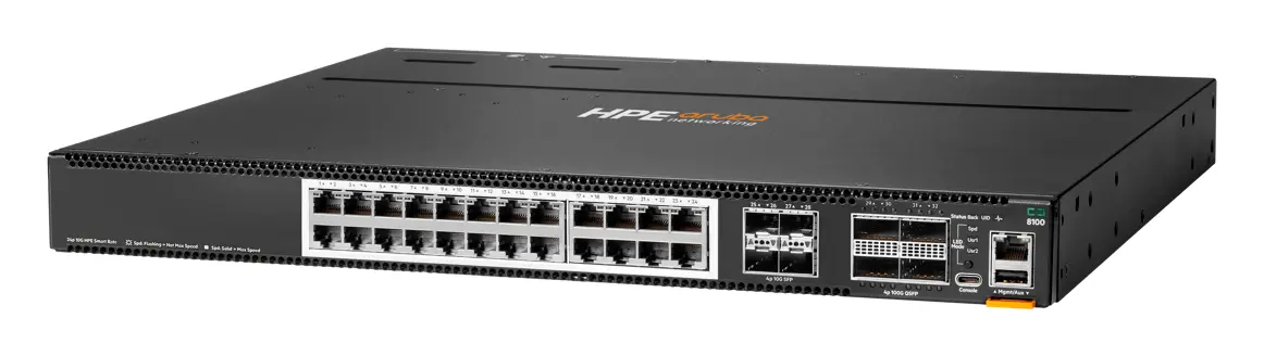 Aruba R9W88A CX8100 24x10G Base-T 4x10G SFP+ 4x40/100G QSFP28 FB 3xFan 2AC PSU Veri Merkezi Switch