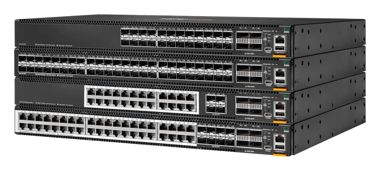 Aruba S6B78A CX8100 48p SFP+ 10G 4p QSFP28 100G Power-to-Connector Airflow Veri Merkezi Switch