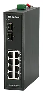 BDCOM IES200-LSTW2080P 8 Port Gigabit PoE 2×SFP Endüstriyel Switch — görsel 2