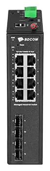 BDCOM IES200-ND25-4S8T 8 Port Gigabit 4×SFP Endüstriyel Switch