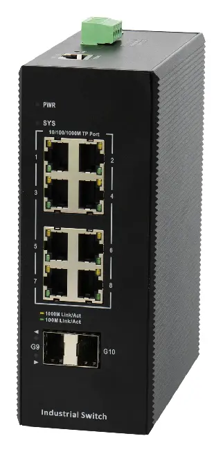 BDCOM IES200-V25-2S8P 8 Port Gigabit 2×SFP Endüstriyel Switch — görsel 2