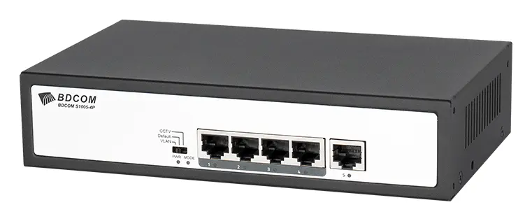 BDCOM S1005-4P 4 Port Fast Ethernet PoE Yönetilemez Switch — görsel 3
