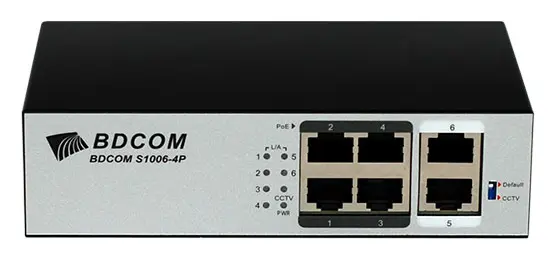 BDCOM S1006-4P 4 Port Fast Ethernet PoE Yönetilemez Switch — görsel 3