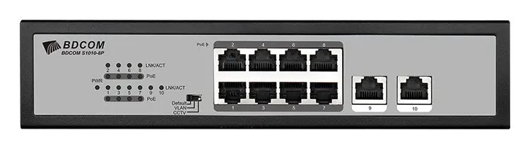 BDCOM S1010-8P 8 Port Fast Ethernet PoE Yönetilemez Switch — görsel 4