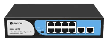 BDCOM S1200-24P2G1S 24 Port Fast Ethernet PoE 2×Gigabit 1×SFP Yönetilemez Switch