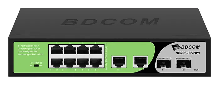 BDCOM S1500-8P2G2S 2 Port Gigabit SFP PoE Yönetilemez Switch