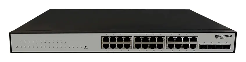 BDCOM S2500-24P4S-W 28 Port Gigabit PoE 4×SFP Akıllı (Web) Yönetilebilir Switch — görsel 2