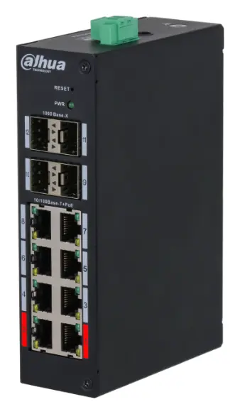 Dahua HS4412-8ET-96 8 Port Endüstriyel Network PoE Switch — görsel 2