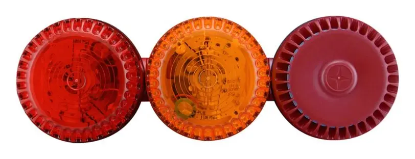 Eaton 536431FULL-0011 RoLP LX Kırmızı Gövde Kırmızı Lens Amber Lens Yangın Sireni / Flaşör