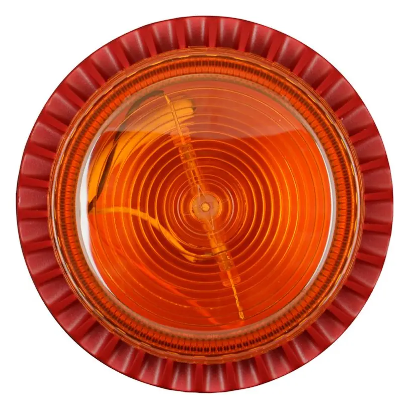 Eaton 640462FULL-0262 Flashni 24V DC Amber Lens Derin Taban Yangın Sireni / Flaşör