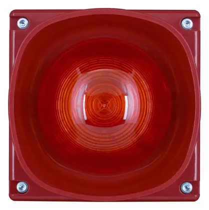 Eaton 680007FULL-0008 Symphoni Dış Ortam Kırmızı Lens Kırmızı Flaş Kırmızı Gövde Yangın Sireni / Flaşör
