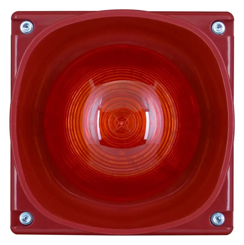Eaton 680007FULL-0008 Symphoni Dış Ortam Kırmızı Lens Kırmızı Flaş Kırmızı Gövde Yangın Sireni / Flaşör