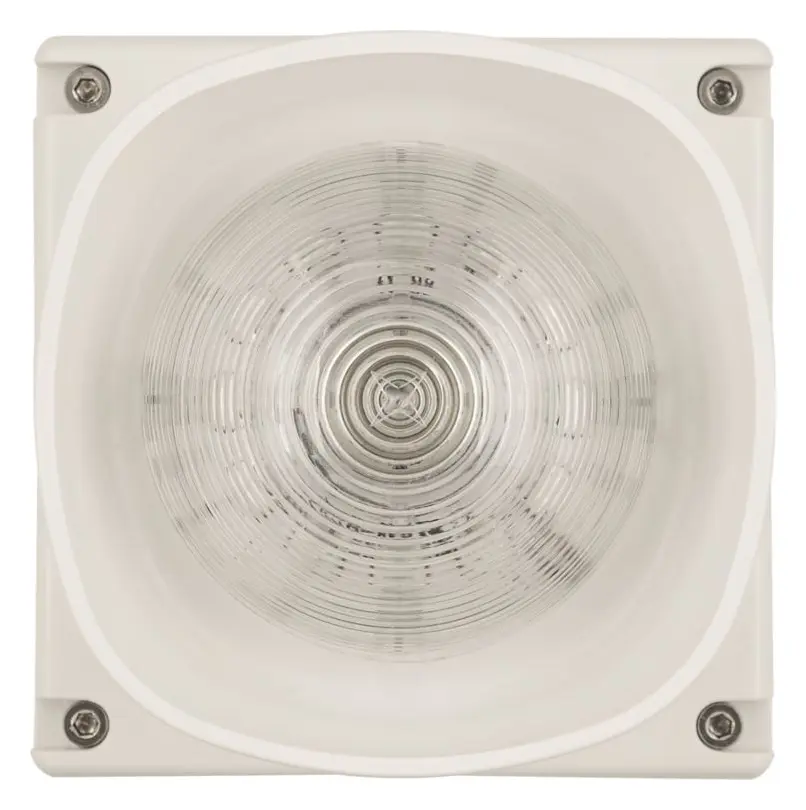 Eaton 680008FULL-0009 Symphoni Dış Ortam Şeffaf Lens Kırmızı Flaş Beyaz Gövde Yangın Sireni / Flaşör