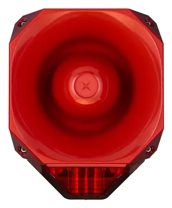 Eaton 7021111FUL-0003X Asserta 24V DC 110dB Kırmızı Lens Kırmızı Gövde Yangın Sireni / Flaşör