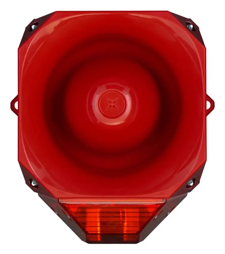 Eaton 7052111FUL-0130 Asserta 230V AC Kırmızı Lens Kırmızı Gövde Yangın Sireni / Flaşör
