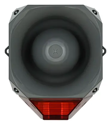 Eaton 7092281FUL-0181X Asserta 9-60V DC Kırmızı Lens Yangın Sireni / Flaşör