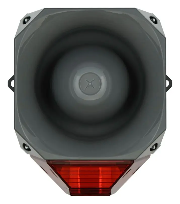 Eaton 7092281FUL-0181X Asserta 9-60V DC Kırmızı Lens Yangın Sireni / Flaşör