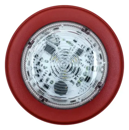 Eaton 811043FULL-0008 Solista Şeffaf Lens Yeşil Flaş Kırmızı Gövde Sığ Taban Yangın Flaşörü