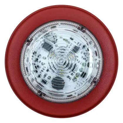 Eaton 811057FULL-0082 Solista Şeffaf Lens Amber Flaş Kırmızı Gövde Derin Taban Yangın Flaşörü