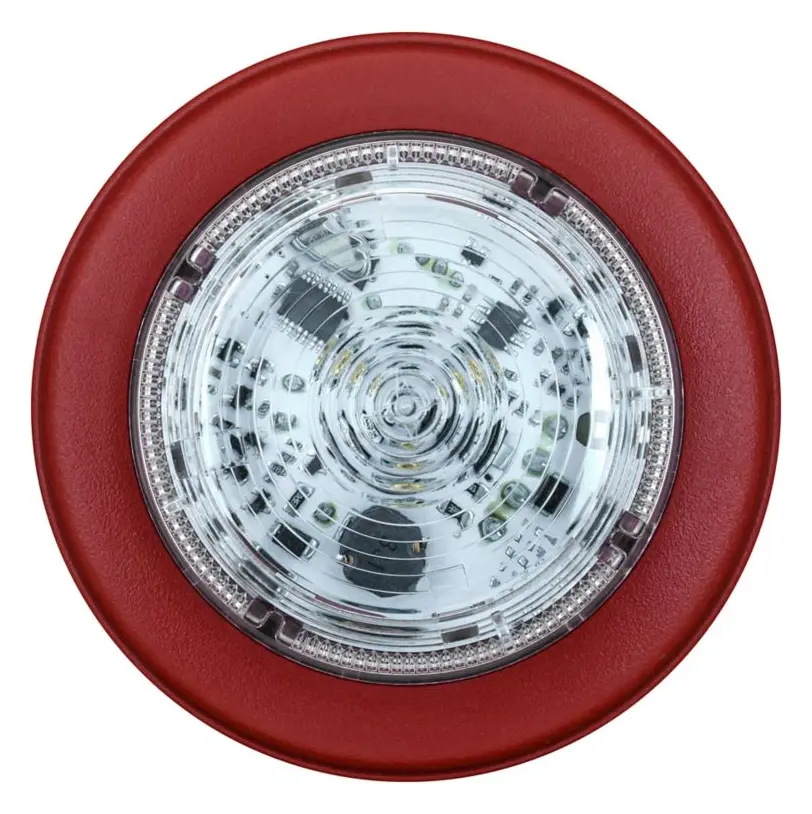 Eaton 811061FULL-0095 Solista Şeffaf Lens Kırmızı Flaş Kırmızı Gövde Derin Taban Yangın Flaşörü