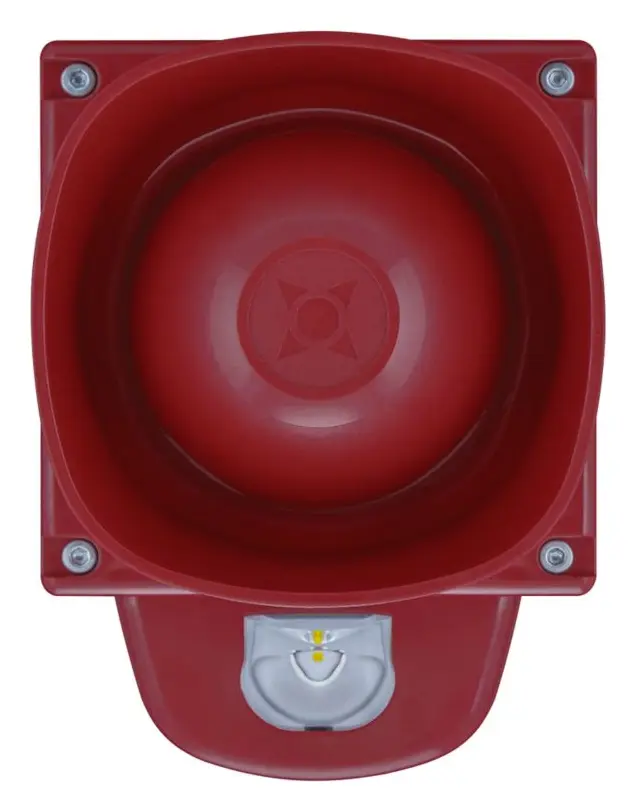 Eaton 8500078FULL-0245X Symphoni LX Dış Ortam Beyaz Flaş Kırmızı Gövde Yangın Sireni / Flaşör