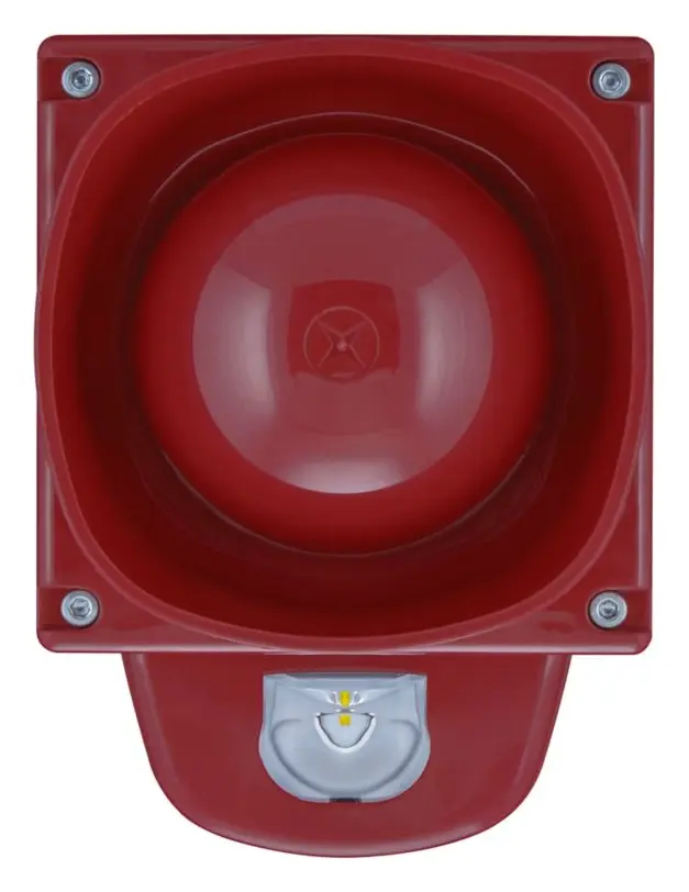 Eaton 850131FULL-0280X Symphoni LX Dış Ortam Beyaz Flaş Kırmızı Gövde Yangın Sireni / Flaşör