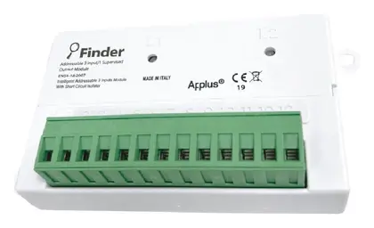 Finder FF MIC250A-1/1C Intelligent Adresli Entegre Kısa Devre İzolatörlü 1 Girişli 1 Form C Çıkışlı 1 Denetimli Çıkış Modülü