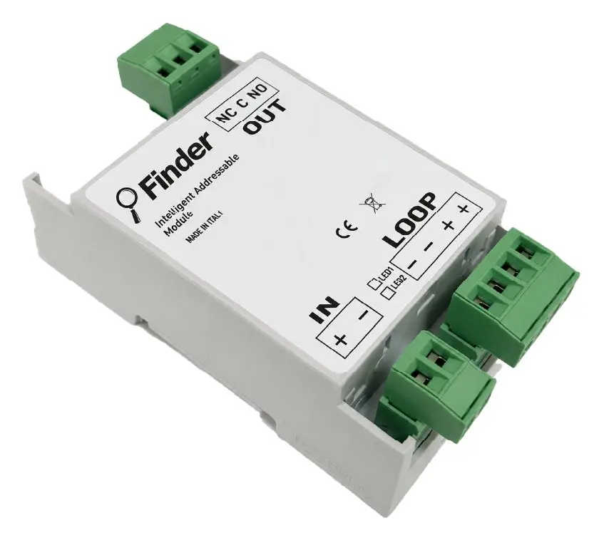 Finder FF MIC250A-1/1R230 Intelligent Adresli 1 Girişli, 1 Röle (220V AC) Çıkışlı Modül