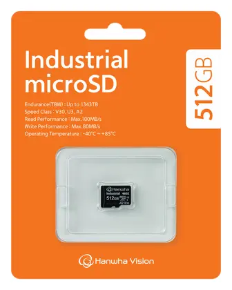 Hanwha Vision SPP-E512G 512GB Endüstriyel microSD Hafıza Kartı