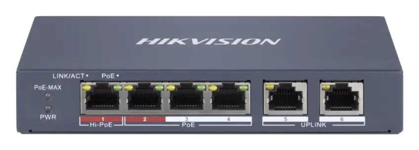 Hikvision DS-3E1106HP-EI 4 Port PoE Switch — görsel 2