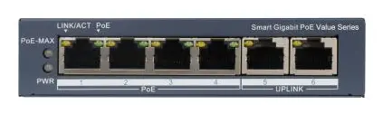 Hikvision DS-3E1506P-EI/M(C) 4 Port Gigabit PoE Switch — görsel 2