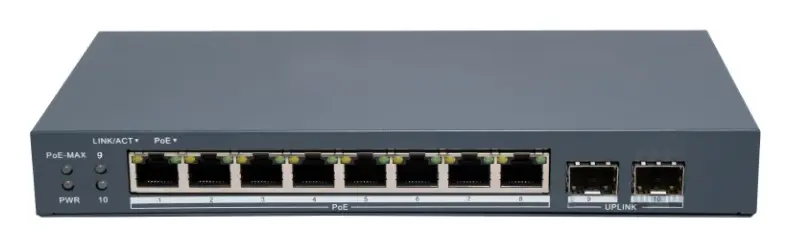 Hikvision DS-3E1510P-EI/M-8P2F 8 Port Gigabit PoE Switch — görsel 2