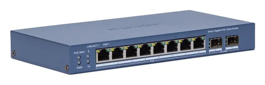 Hikvision DS-3E1510P-EI/M-8P2F(C) 8 Port Gigabit PoE Switch — görsel 3