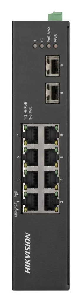 Hikvision DS-3T0510HP-E/HS 8 Port Gigabit PoE Endüstriyel Switch