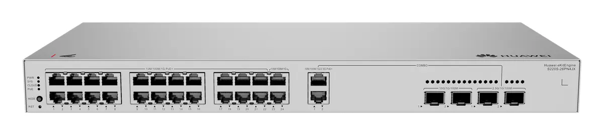 Huawei S220S-26PN4JX 24 Port Gigabit 2x10G SFP+ PoE+ PoE Switch — görsel 4