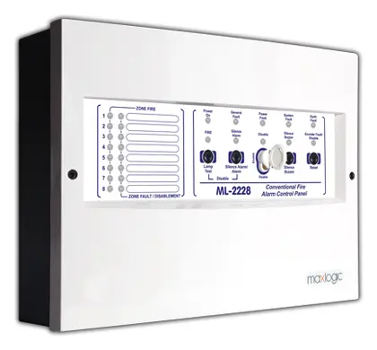 Mavili ML-2222 Konvansiyonel Yangın Alarm Santralı, 2 Bölge