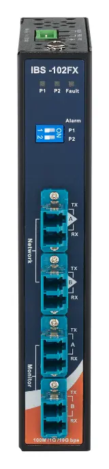 ORing IBS-102FX-SS-LC 2 Port Optik Bypass Switch, 4x LC Duplex konnektör Endüstriyel Yönetilemez Switch — görsel 2
