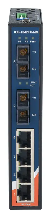 ORing IES-1042FX-MM-SC 4FE + 2 SC Multi-mode Endüstriyel Yönetilemez Switch — görsel 2