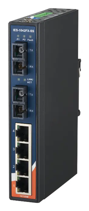 ORing IES-1042FX-SS-SC 4FE + 2 SC Single-mode Endüstriyel Yönetilemez Switch — görsel 3