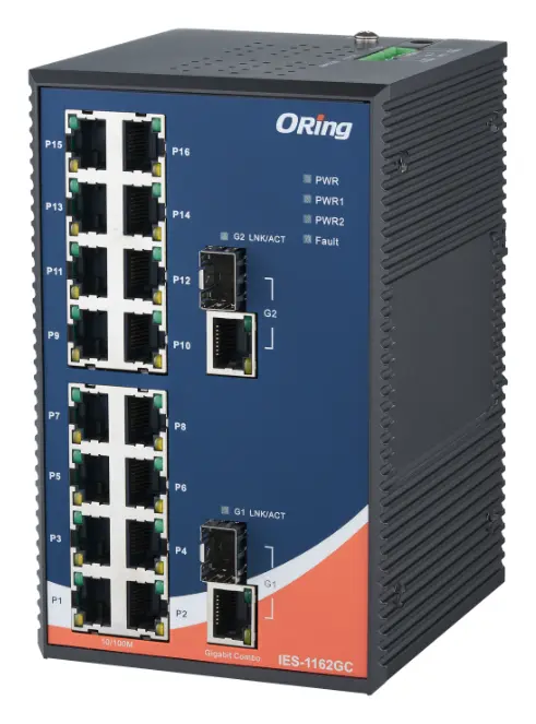 ORing IES-1162GC 16FE + 2G Combo Endüstriyel Yönetilemez Switch — görsel 3