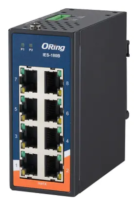 ORing IES-180B 8FE Ethernet Switch, Mini Endüstriyel Yönetilemez Switch
