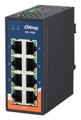 ORing IES-180B 8FE Ethernet Switch, Mini Endüstriyel Yönetilemez Switch