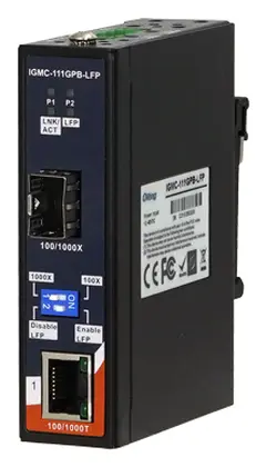ORing IGMC-111GPB-LFP 1GE to 1G SFP Endüstriyel Medya Dönüştürücü