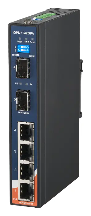 ORing IGPS-1042GPA 4GE PoE + 2G SFP Ethernet Switch, IEEE 802.3af/at Endüstriyel Yönetilemez PoE Switch — görsel 3