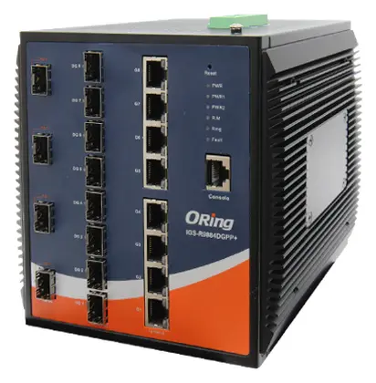 ORing IGS-R9884DGPP+ Layer-3 20 Port Ethernet switch ve 8x 10/100/1000Base-T(X), 8x 100/1G/2.5GBase-X, SFP socket Endüstriyel Yönetilebilir Switch